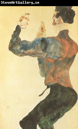 Egon Schiele Self-Portrait with Raised Arms,Back View (mk12)